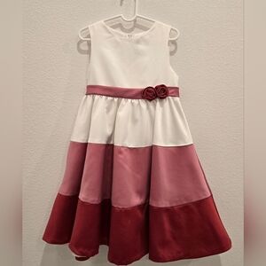 Pink and White Sleeveless A-Line‎ Dress